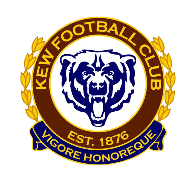 Kew Football Club crest with a bear at the centre