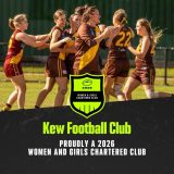 Kew football club proudly a 2026 women and girls chartered club